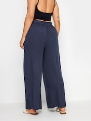Yours Curve Chambray Wide Leg Pull-Ons Trousers - Bild 3 von 5