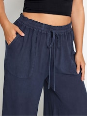 Yours Curve Chambray Wide Leg Pull-Ons Trousers - Bild 4 von 5