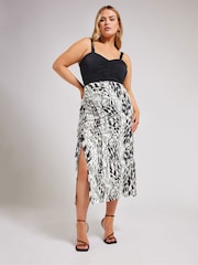 Yours Curve Cream Ruched Skirt - Image 2 of 5