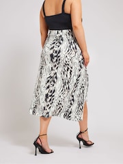 Yours Curve Cream Ruched Skirt - Image 3 of 5