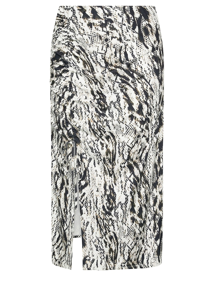 Yours Curve Cream Ruched Skirt - Image 5 of 5