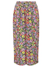 Yours Curve Black Light LIMITED COLLECTION  Abstract Print Drawstring Wide Leg Trousers - Image 5 of 5