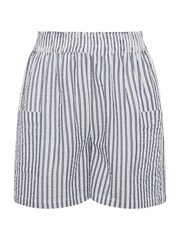 Yours Curve Blue Limited Collection Striped 100% Cotton Shorts - Image 5 of 5