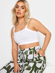 Yours Curve Green LIMITED COLLECTION  Abstract Print Drawstring Wide Leg Trousers - Image 4 of 5