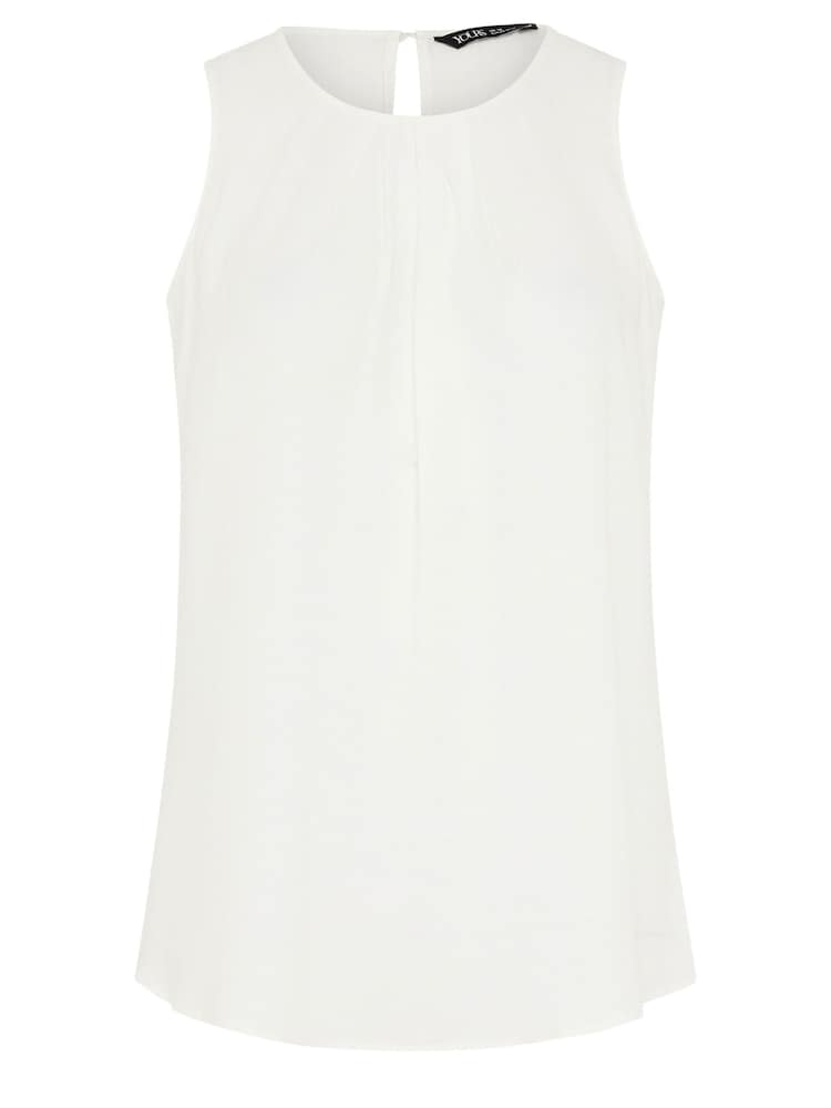 Yours Curve White Pleat Formal Vest Blouse - Image 5 of 5