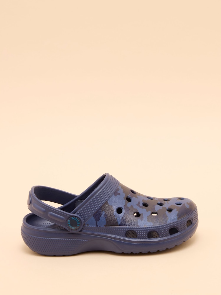Joules Kids' Poole Navy Camo Slip-On Clogs - Image 1 of 7