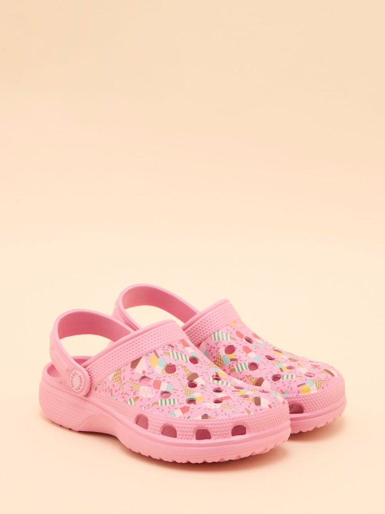 Joules Kids' Poole Pink Ice Creams Slip On Clogs - Image 2 of 5