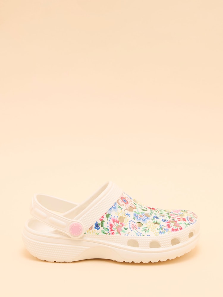 Joules Kids' Poole Cream Floral Slip On Clogs - Image 1 of 5