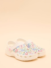 Joules Kids' Poole Cream Floral Slip On Clogs - Image 2 of 5