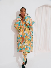Bright Hope Orange Imprimé - Never Fully Dressed Changing Robe with Borg Lining Coat - Image 1 de 6