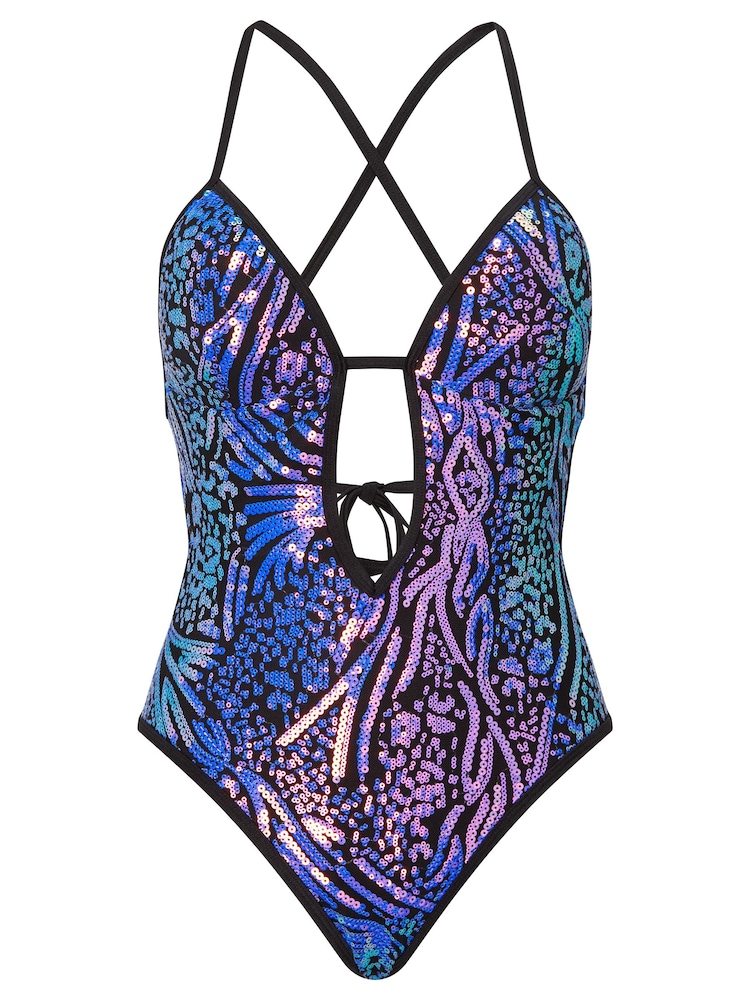 Ann Summers Blue Sparkle Sultry Heat Swimsuit - Image 4 of 4