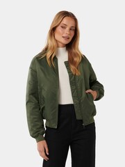 Forever New Green Trinity Bomber Jacket - Image 1 of 4