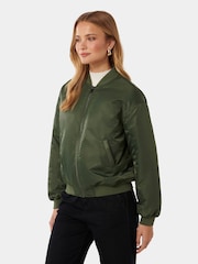 Forever New Green Trinity Bomber Jacket - Image 2 of 4