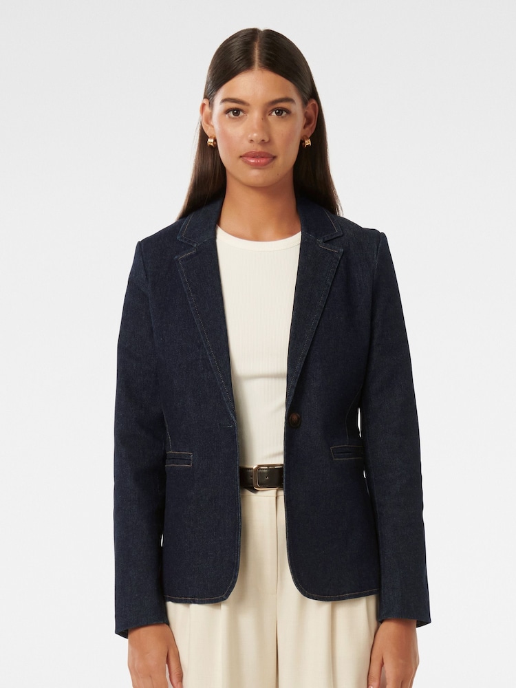 Forever New Blue Florence Denim Blazer - Image 1 of 5