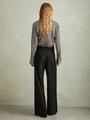 Reiss Black Addison Striped Cowl Neck Top - Image 5 of 6