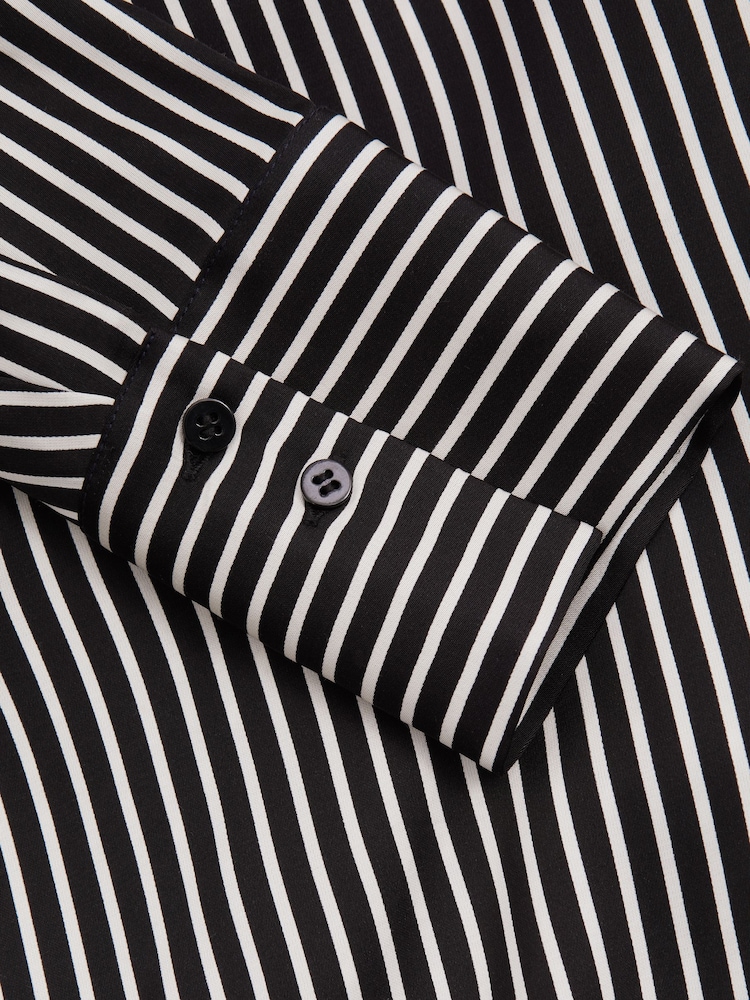 Reiss Black Addison Striped Cowl Neck Top - Image 6 of 6