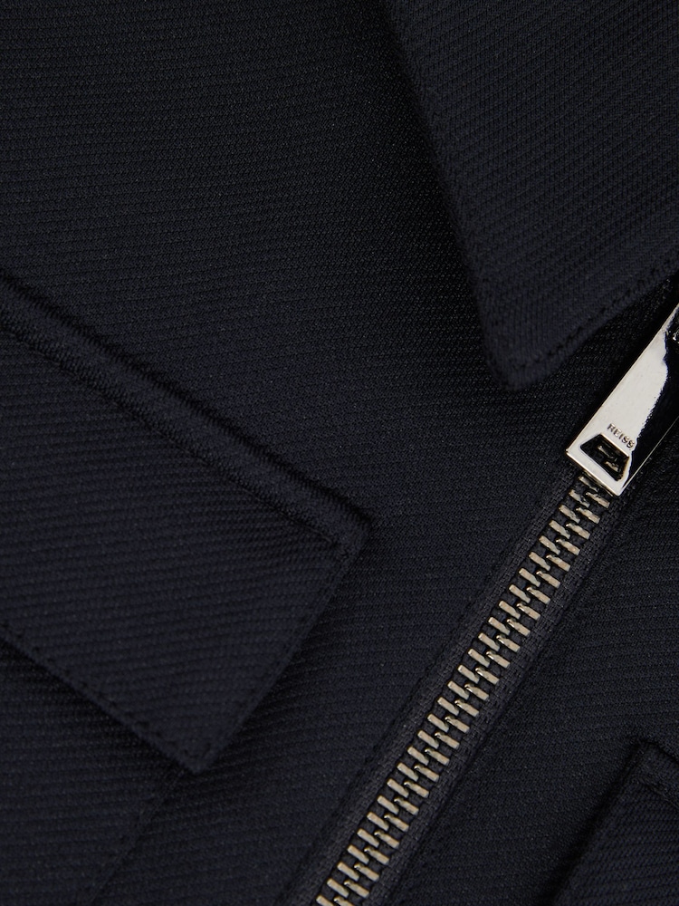 Reiss Navy Ventura 9-13 yrs Twill Zip-Front Jacket - Image 3 of 3