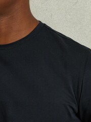 Reiss Navy Rialto Mercerised Jacquard Crew Neck T-Shirt - Image 4 of 6