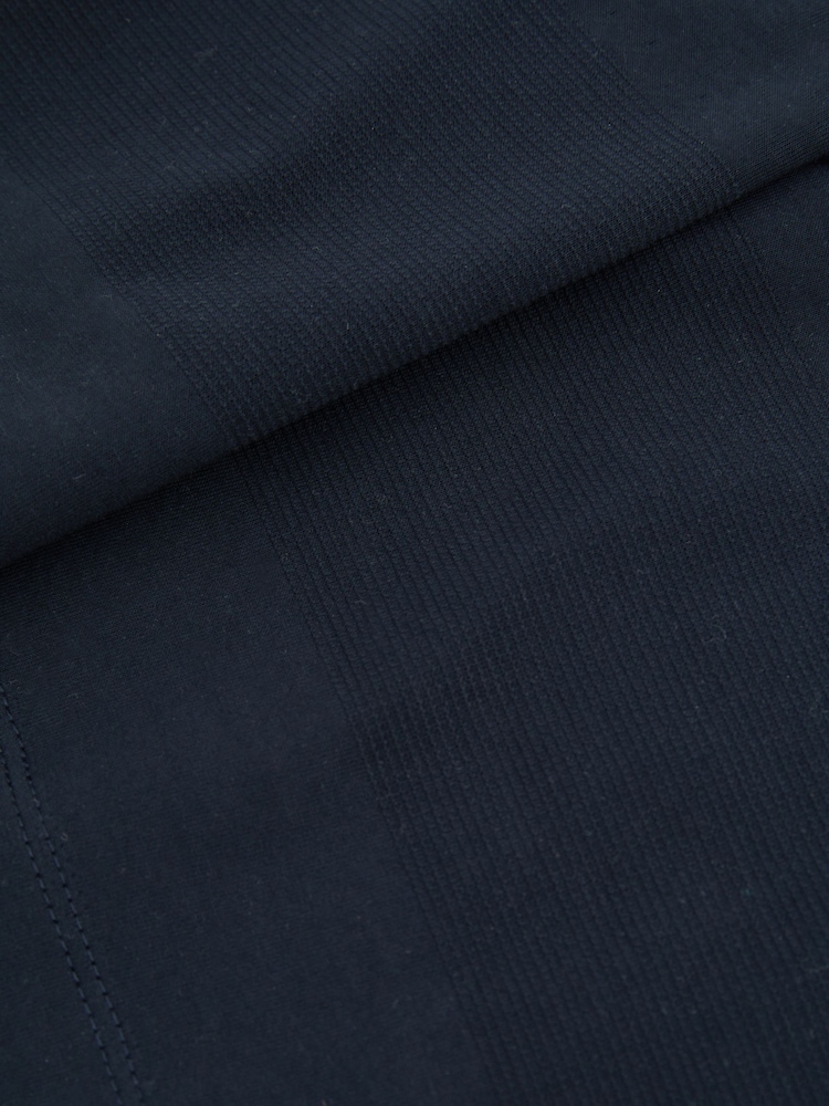 Reiss Navy Rialto Mercerised Jacquard Crew Neck T-Shirt - Image 6 of 6