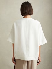Reiss Ivory Via Relaxed Half-Zip T-Shirt - Image 5 of 6