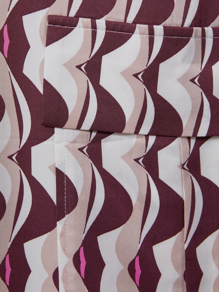 Reiss Burgundy Oxsana Wave Print Mini Dress - Image 5 of 5