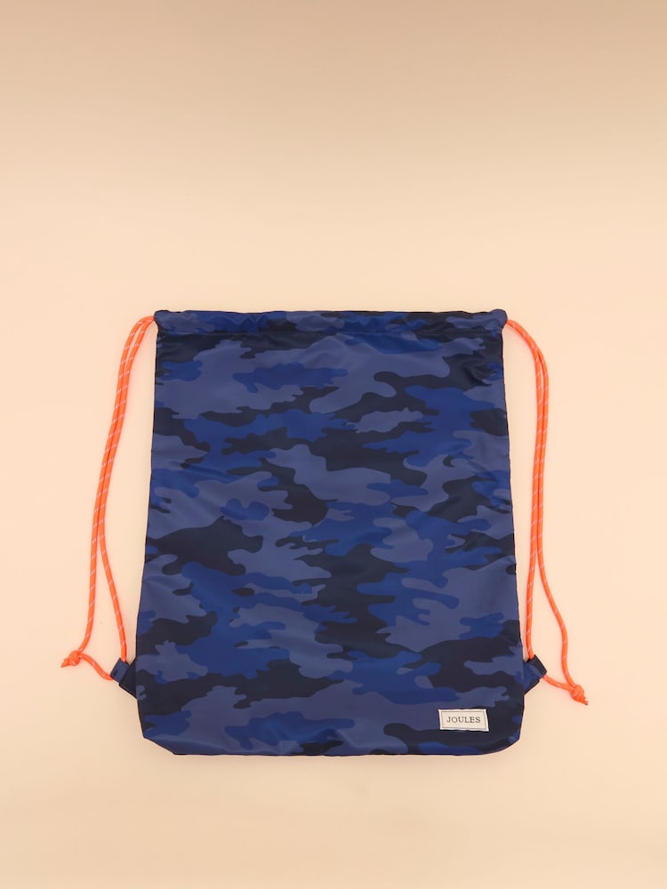 Joules Kids' Adventurer Navy Blue Camo Drawstring Bag - Image 1 of 3