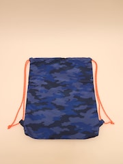 Joules Kids' Adventurer Navy Blue Camo Drawstring Bag - Image 2 of 3
