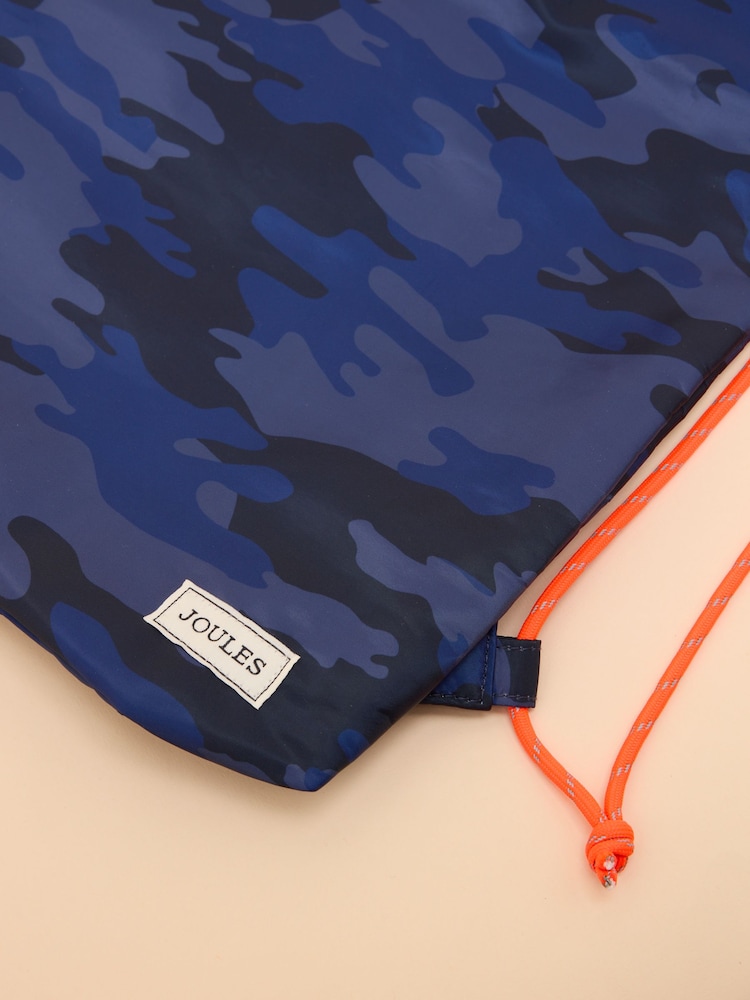 Joules Kids' Adventurer Navy Blue Camo Drawstring Bag - Image 3 of 3
