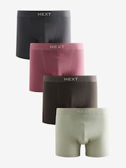 Pink/Green/Slate Grey Cotton Rich Boxers  4 Pack - Image 1 of 7