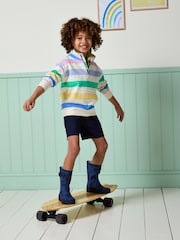 Joules Kids' Navy Camo Printed Wellies - Image 2 of 7