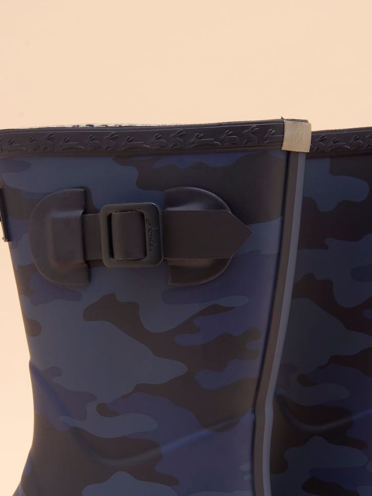 Joules Kids' Navy Camo Printed Wellies - Image 7 of 7
