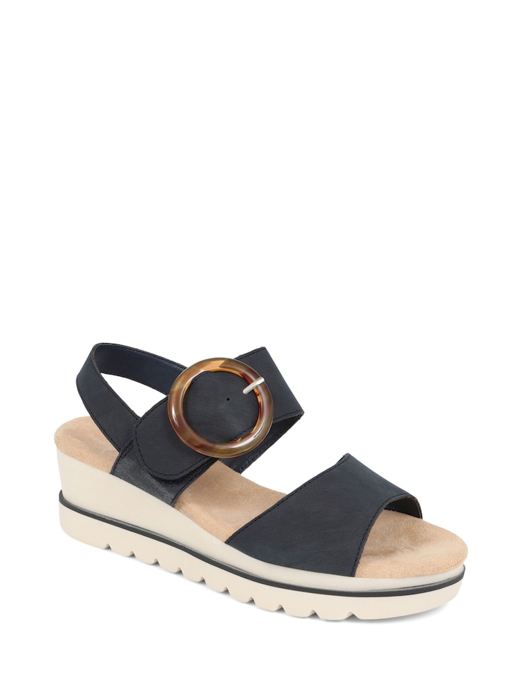 Azul - Sandalias de plataforma con cierre de velcro de Pavers - Imagen 2 de 5 Azul - Sandalias de plataforma con cierre de velcro de Pavers - Imagen 2 de 5