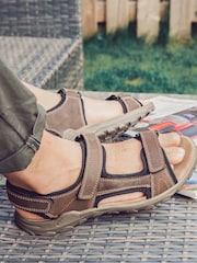Pavers Brown Pavers Adjustable Leather Walking Sandals - Image 1 of 5