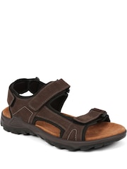 Pavers Brown Pavers Adjustable Leather Walking Sandals - Image 3 of 5