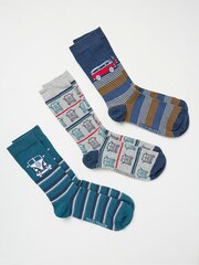 FatFace Green 3 Pack VW Camper Socks - Image 2 of 2