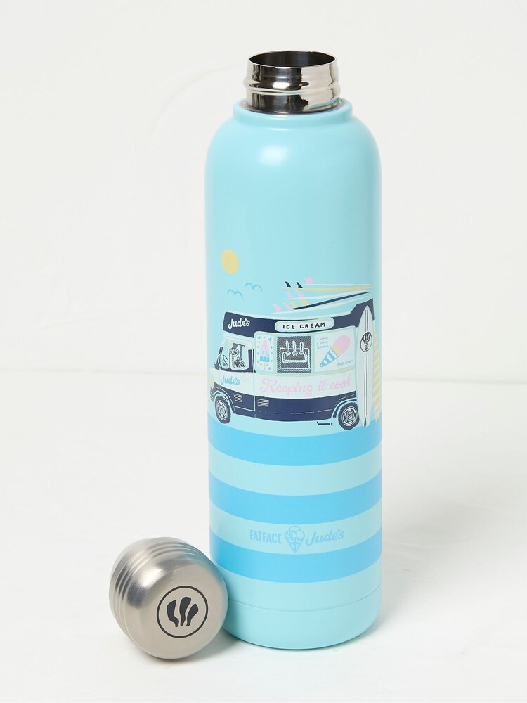 FatFace Judes Blue Surf And Scoops Water Bottle - Image 2 of 2 FatFace Judes Blue Surf And Scoops Water Bottle - Image 2 of 2