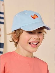 Joules Kids' Daley Blue Crab Cotton Baseball Cap - Image 1 of 7