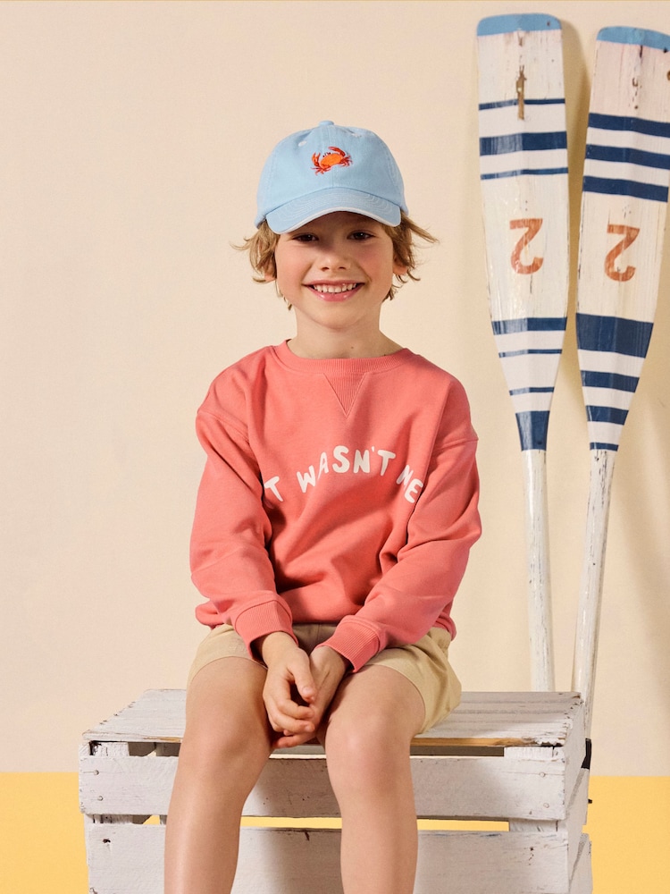 Joules Kids' Daley Blue Crab Cotton Baseball Cap - Image 2 of 7