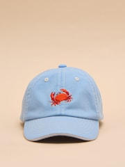Joules Kids' Daley Blue Crab Cotton Baseball Cap - Image 4 of 7