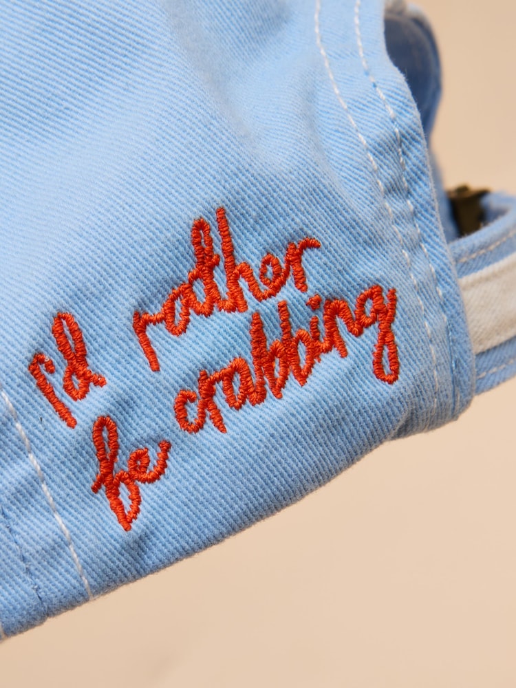 Joules Kids' Daley Blue Crab Cotton Baseball Cap - Image 7 of 7
