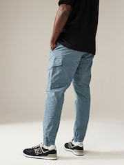 Mid Blue Grey Regular Fit Stretch Utility Cargo Trousers - Image 3 of 10