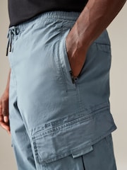 Mid Blue Grey Regular Fit Stretch Utility Cargo Trousers - Image 4 of 10