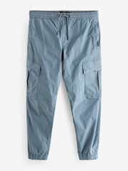 Mid Blue Grey Regular Fit Stretch Utility Cargo Trousers - Image 6 of 10