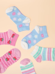 Joules Kids' Rilla Pink & Blue Trainer Socks 3 Pack - Image 2 of 3
