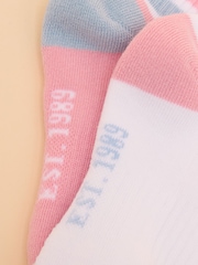 Joules Kids' Volley Pink & Blue Pack of Two Tennis Socks - Image 2 of 3