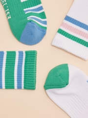 Joules Kids' Volley Green & Blue Pack of Two Tennis Socks - Image 3 of 4