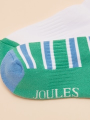 Joules Kids' Volley Green & Blue Pack of Two Tennis Socks - Image 4 of 4