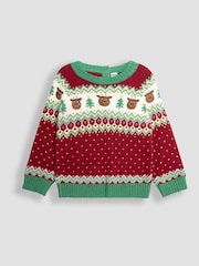 JoJo Maman Bébé Red The Gruffalo Christmas Fairisle Pattern Jumper - Image 1 of 3