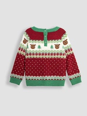 JoJo Maman Bébé Red The Gruffalo Christmas Fairisle Pattern Jumper - Image 2 of 3