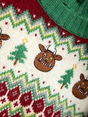 JoJo Maman Bébé Red The Gruffalo Christmas Fairisle Pattern Jumper - Image 3 of 3